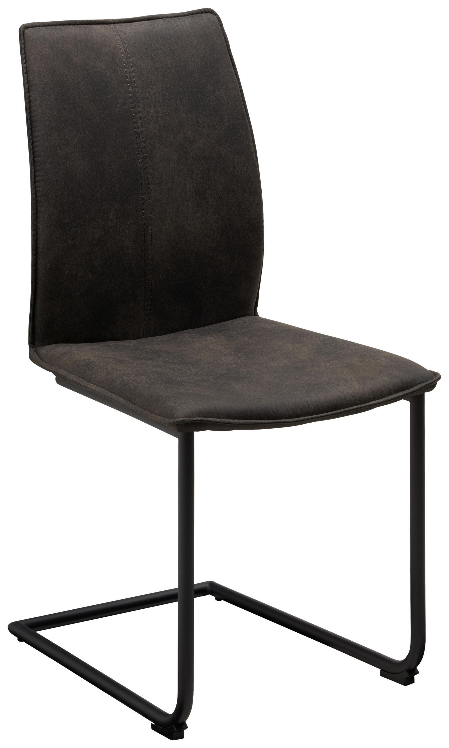 SCHWINGSTUHL  in Eisen Mikrofaser  - Anthrazit/Schwarz, Design, Textil/Metall (46/93/56cm) - Dieter Knoll