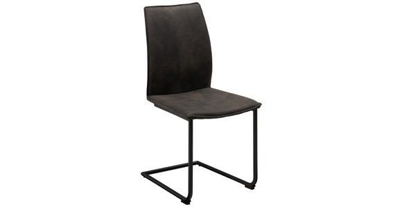 SCHWINGSTUHL in Eisen Mikrofaser - Anthrazit/Schwarz, Design, Textil/Metall (46/93/56cm) - Dieter Knoll