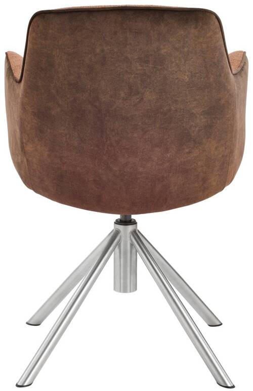ARMLEHNSTUHL drehbar  in Edelstahl Flachgewebe  - Edelstahlfarben/Rostfarben, Design, Textil/Metall (60/88/64cm) - Novel