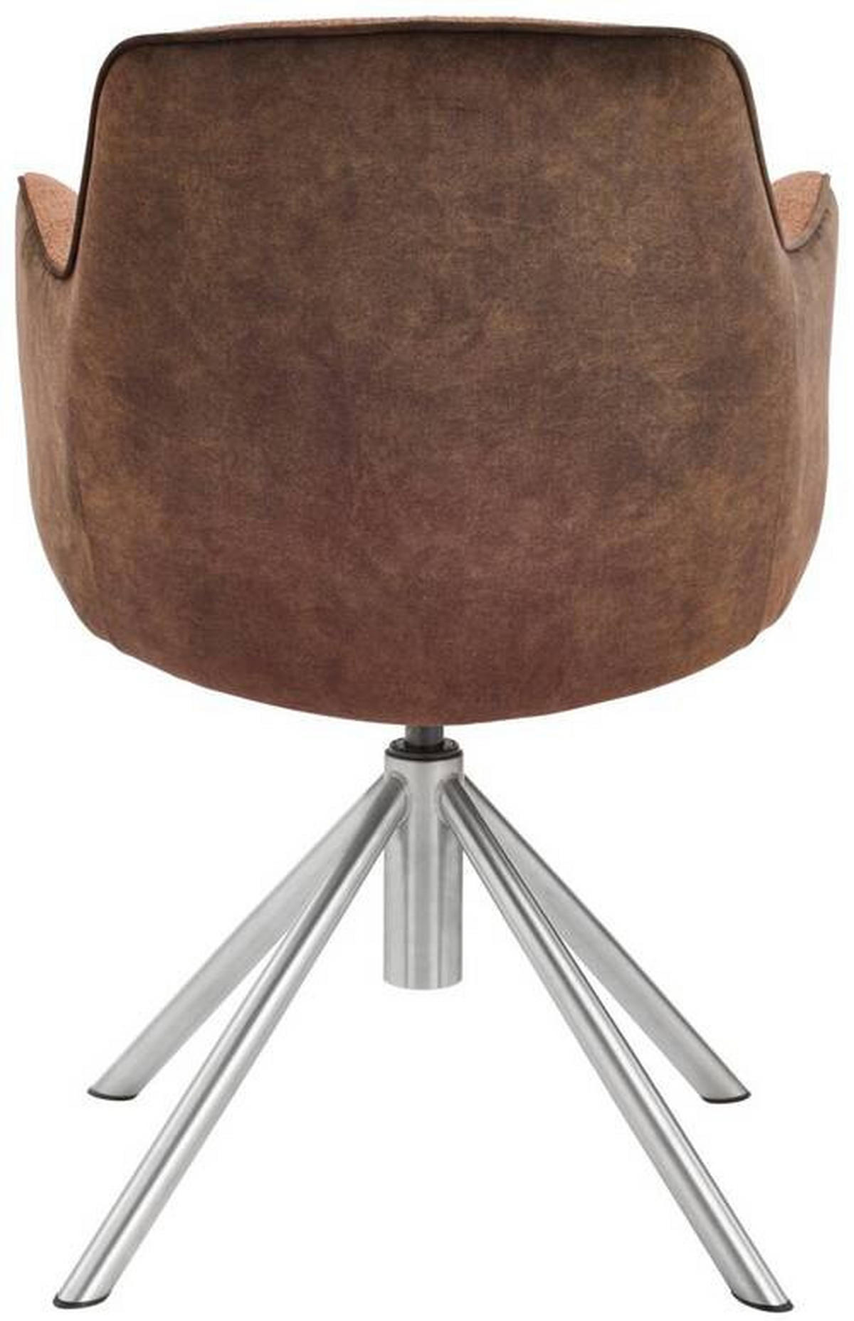 ARMLEHNSTUHL drehbar  in Edelstahl Flachgewebe  - Edelstahlfarben/Rostfarben, Design, Textil/Metall (60/88/64cm) - Novel