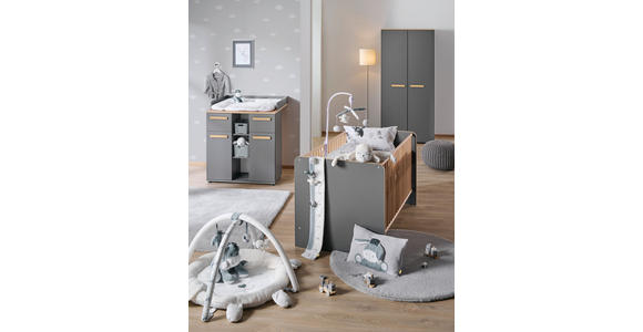 WICKELKOMMODE 89,2/100,2/70 cm  - Graphitfarben/Eiche Artisan, Basics, Holzwerkstoff/Kunststoff (89,2/100,2/70cm) - My Baby Lou