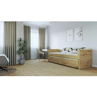 AUSZIEHBETT 90/200 cm,  in Eiche Artisan, Bettschublade, Lattenrost für Zusatzbett, Lattenrost für Hauptbett  - Eiche Artisan, MODERN, Holz/Holzwerkstoff (90/200cm) - MID.YOU