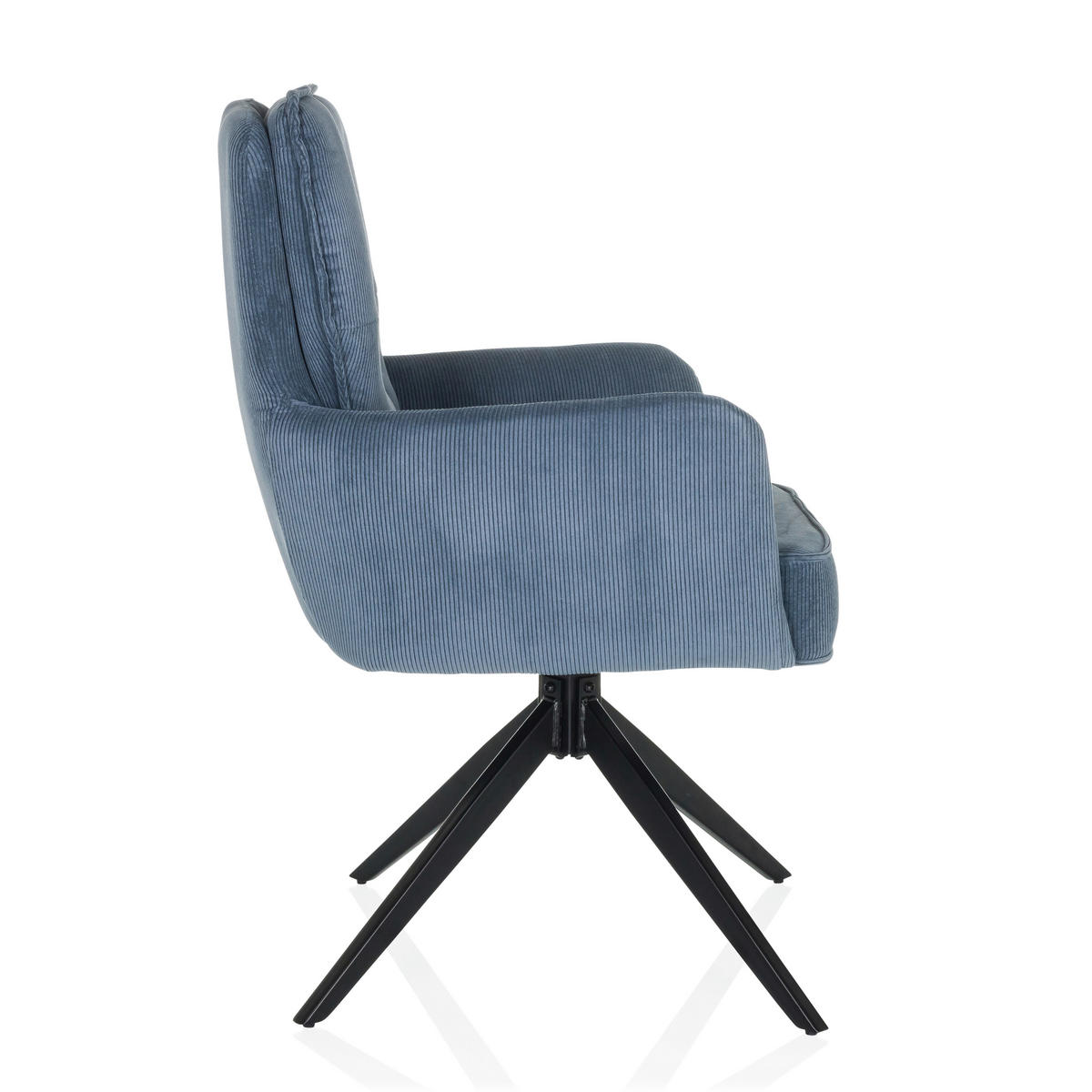 ARMLEHNSTUHL  in Cord  - Blau/Schwarz, MODERN, Textil/Metall (58/94/60cm) - MID.YOU