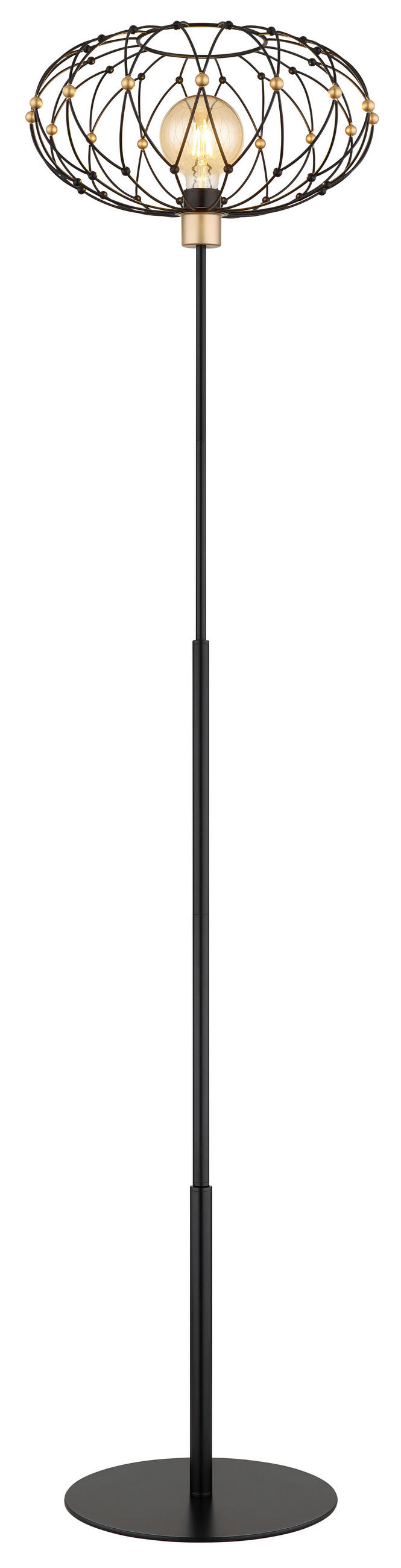 STEHLEUCHTE 40/162 cm    - Goldfarben/Schwarz, Design, Kunststoff/Metall (40/162cm) - Globo