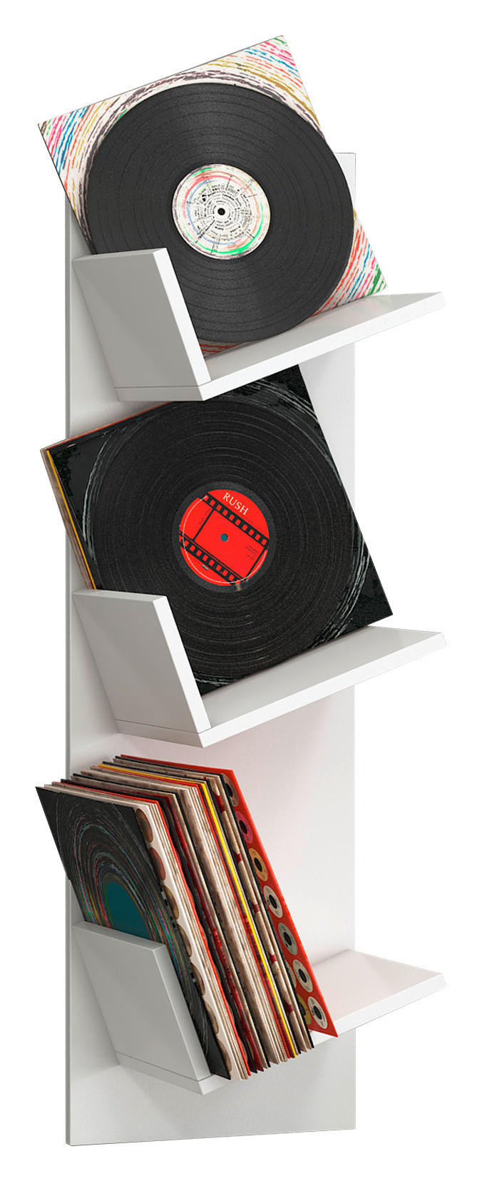 Schallplattenregal Sulda Weiß B: 33 cm