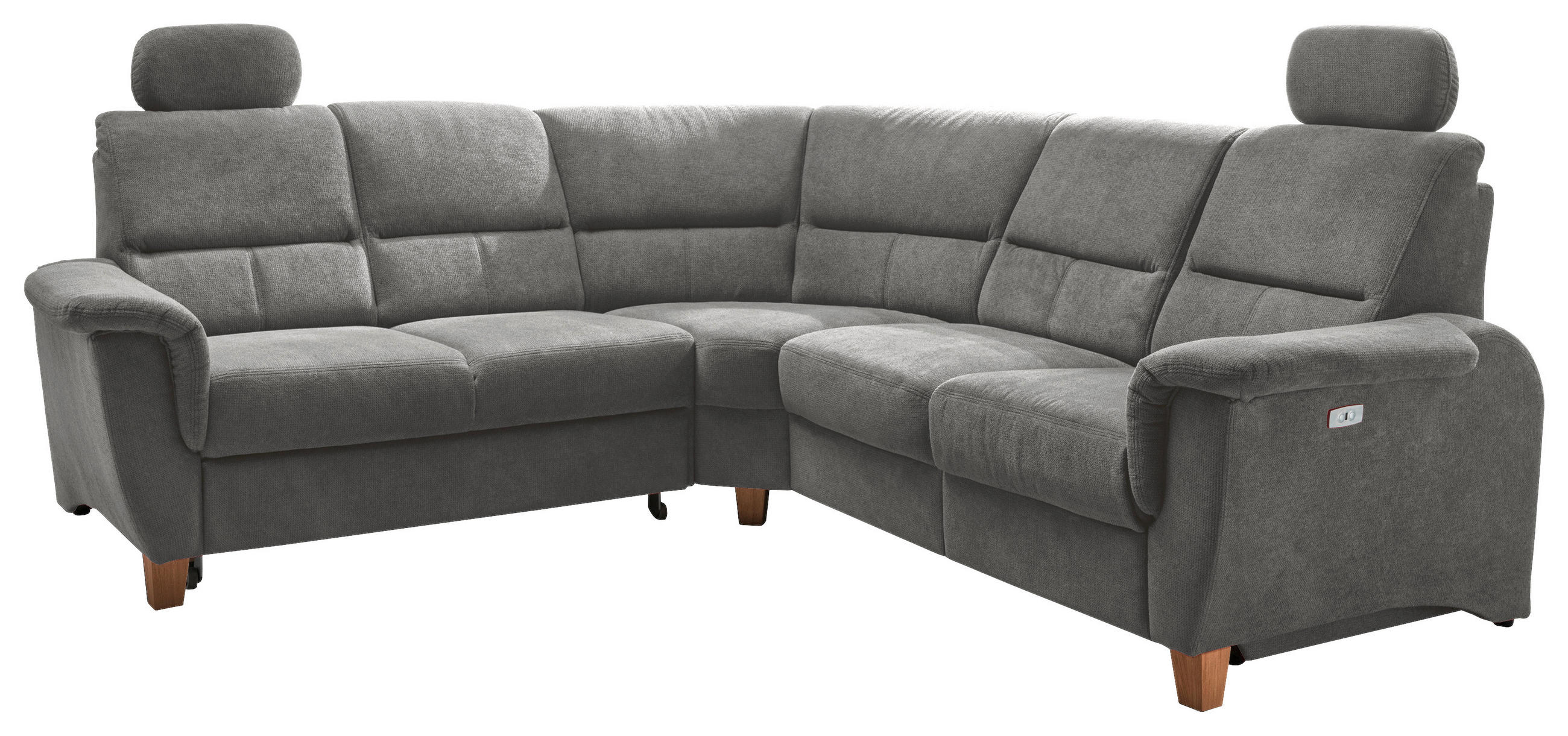 ECKSOFA Struktur Dunkelgrau  - Wildeiche/Dunkelgrau, Konventionell, Holz/Textil (238/241cm) - Livetastic
