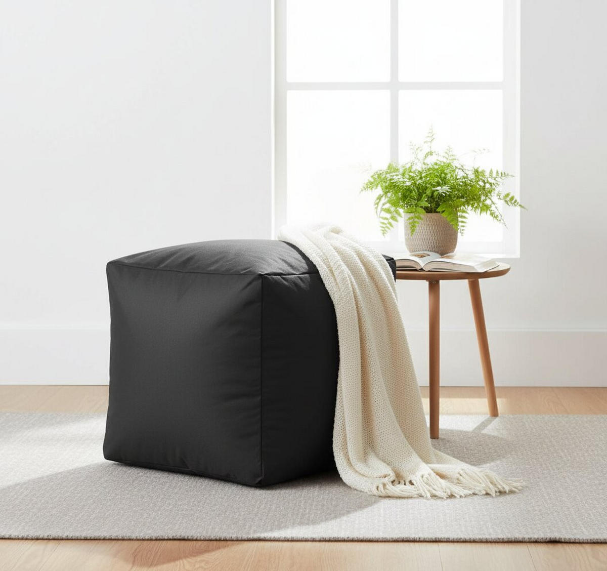 SITZWÜRFEL in Schwarz Textil  - Schwarz, Design, Textil (40/40/40cm) - Boxxx