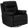 RELAXSESSEL Lederlook    - Schwarz, KONVENTIONELL, Textil/Metall (90/102/76/101/163cm) - Livetastic