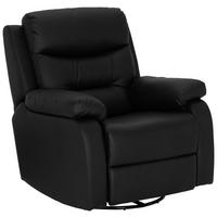RELAXSESSEL Lederlook    - Schwarz, KONVENTIONELL, Textil/Metall (90/102/76/101/163cm) - Livetastic