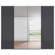 SCHWEBETÜRENSCHRANK 271/223/68 cm 4-türig Weiß, Grau  - Chromfarben/Weiß, Design, Glas/Holzwerkstoff (271/223/68cm) - Novel