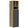 REGALELEMENT Graphitfarben, Eichefarben  135/33/40 cm  - Eichefarben/Graphitfarben, MODERN, Holzwerkstoff (135/33/40cm) - Carryhome