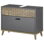 WASCHBECKENUNTERSCHRANK 80/60/35 cm  - Eichefarben/Graphitfarben, Natur, Holzwerkstoff/Kunststoff (80/60/35cm) - Xora