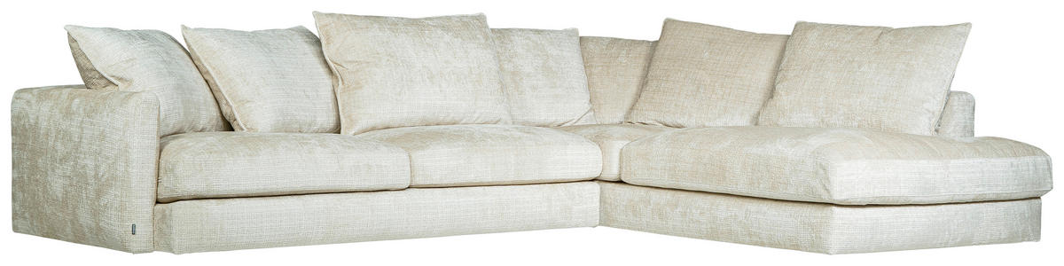 SOFFA i beige  - beige, Klassisk, metall/trä (311/85/110-230cm) - Novel