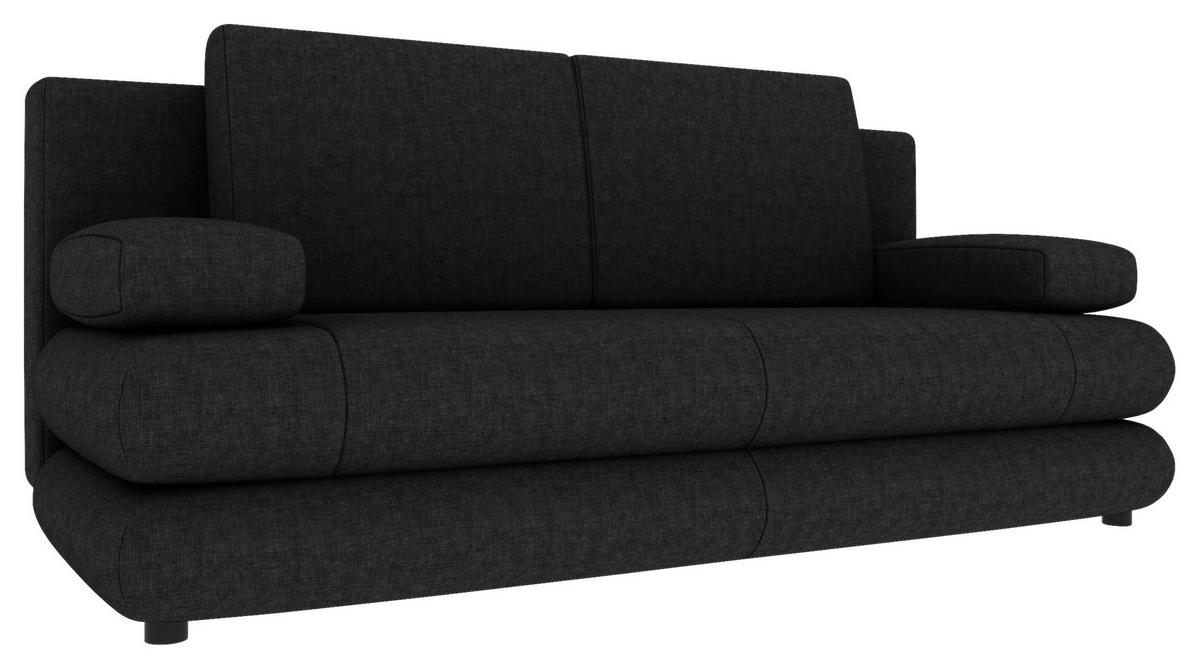 SCHLAFSOFA  mit Liegefunktion, Rücken echt Mikrofaser Anthrazit  - Anthrazit/Schwarz, KONVENTIONELL, Kunststoff/Textil (212/93/90cm) - Carryhome
