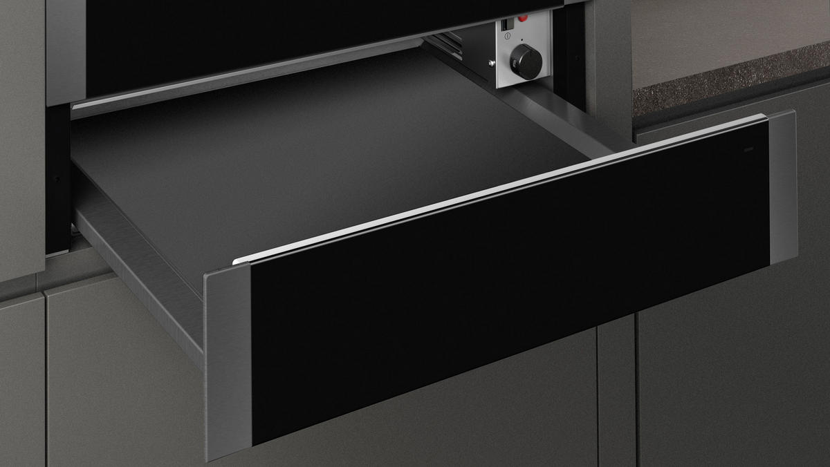 WÄRMESCHUBLADE Graphite-Grey Edition  - Edelstahlfarben/Schwarz, Design, Metall (59,4/14,0/54,0cm) - Neff