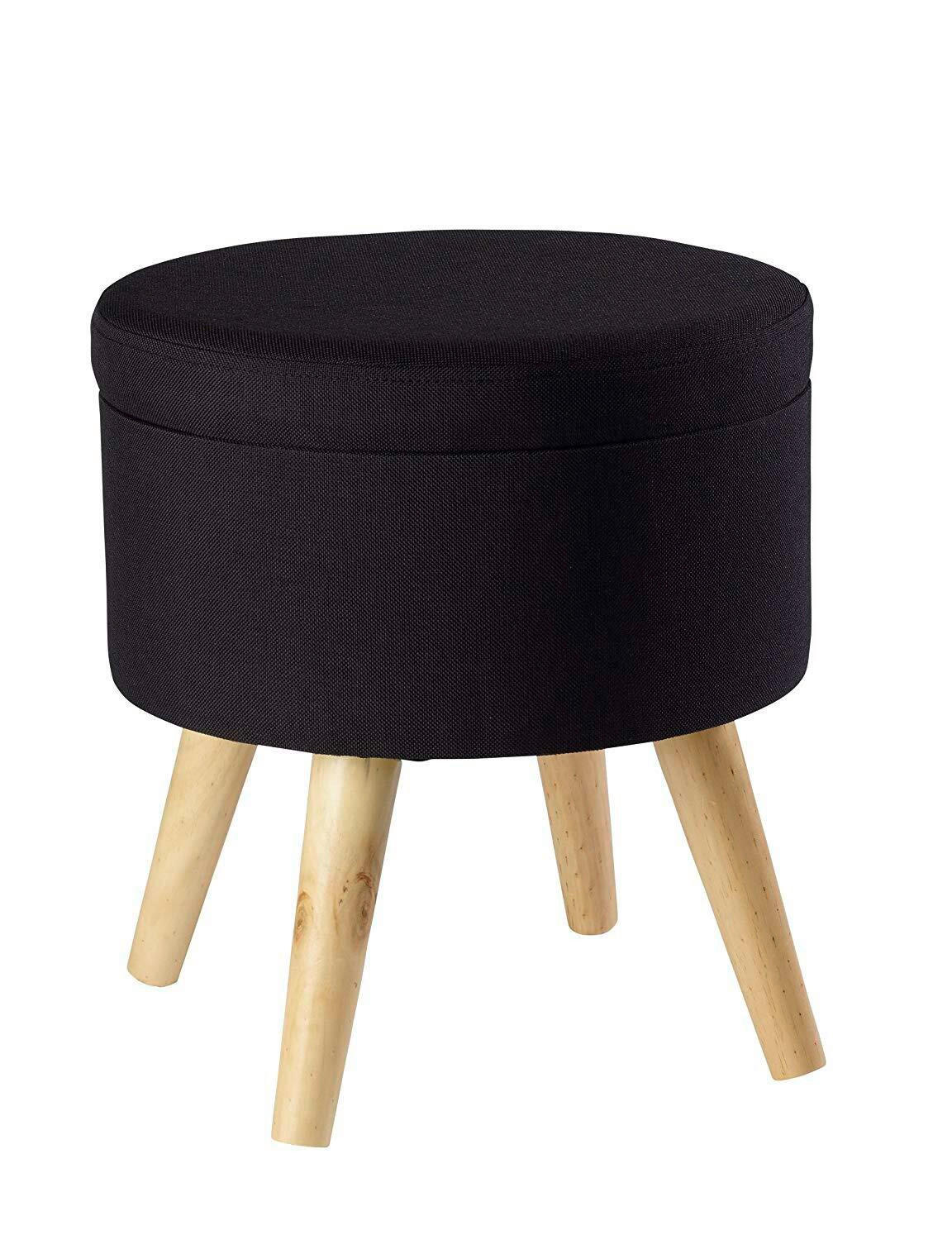 HOCKER Struktur Schwarz  - Schwarz, Design, Holz/Textil (32,5/36/32,5cm) - Echtwerk