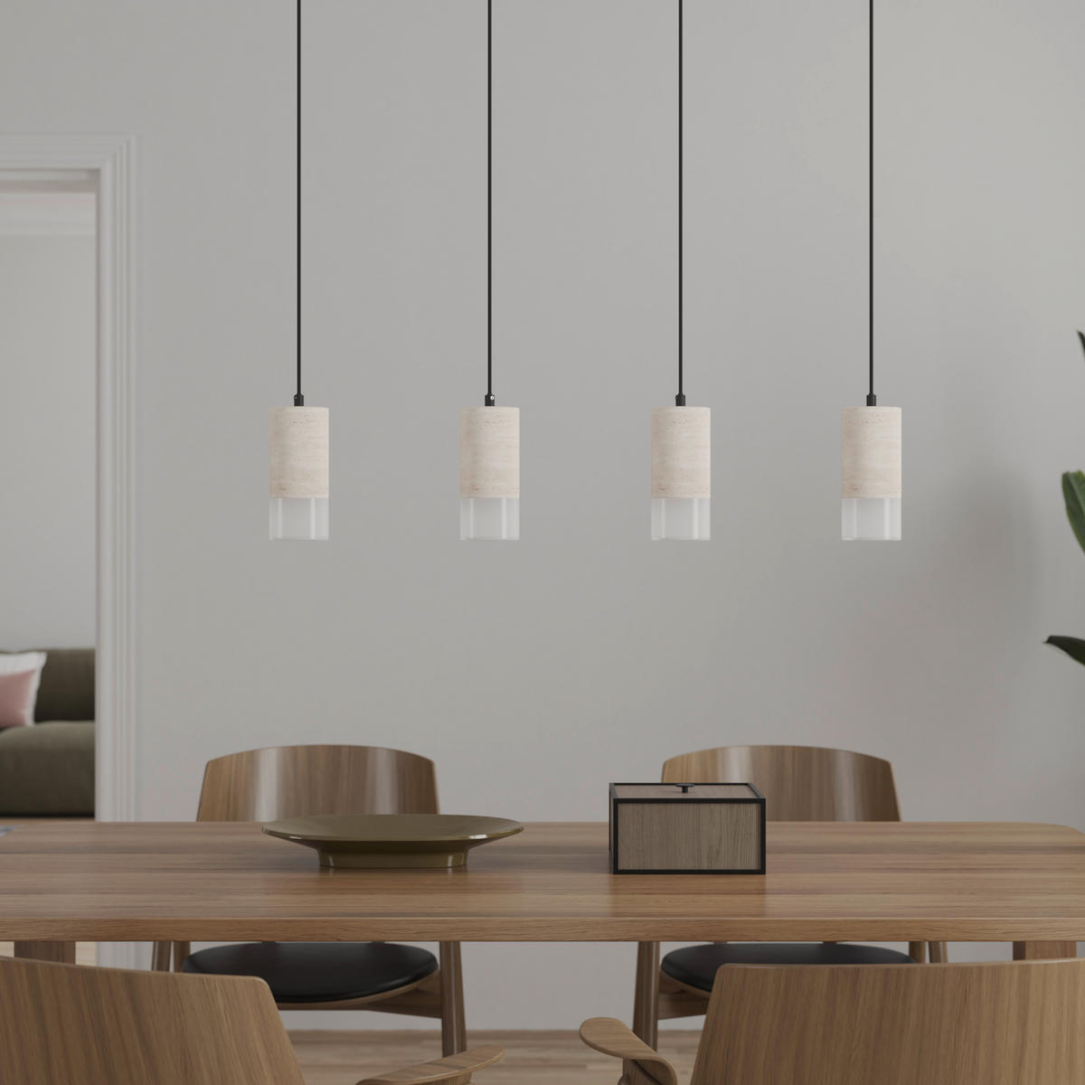 LED-HÄNGELEUCHTE 86/8/150 cm  - Pinienfarben, Design, Kunststoff/Stein (86/8/150cm) - Dieter Knoll