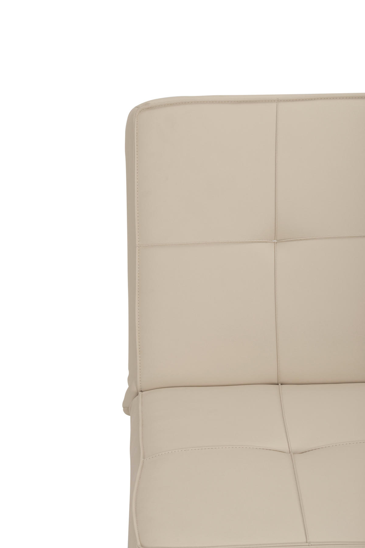 SCHLAFSOFA Lederlook Creme  - Silberfarben/Creme, Basics, Textil/Metall (179/74/91cm) - P & B