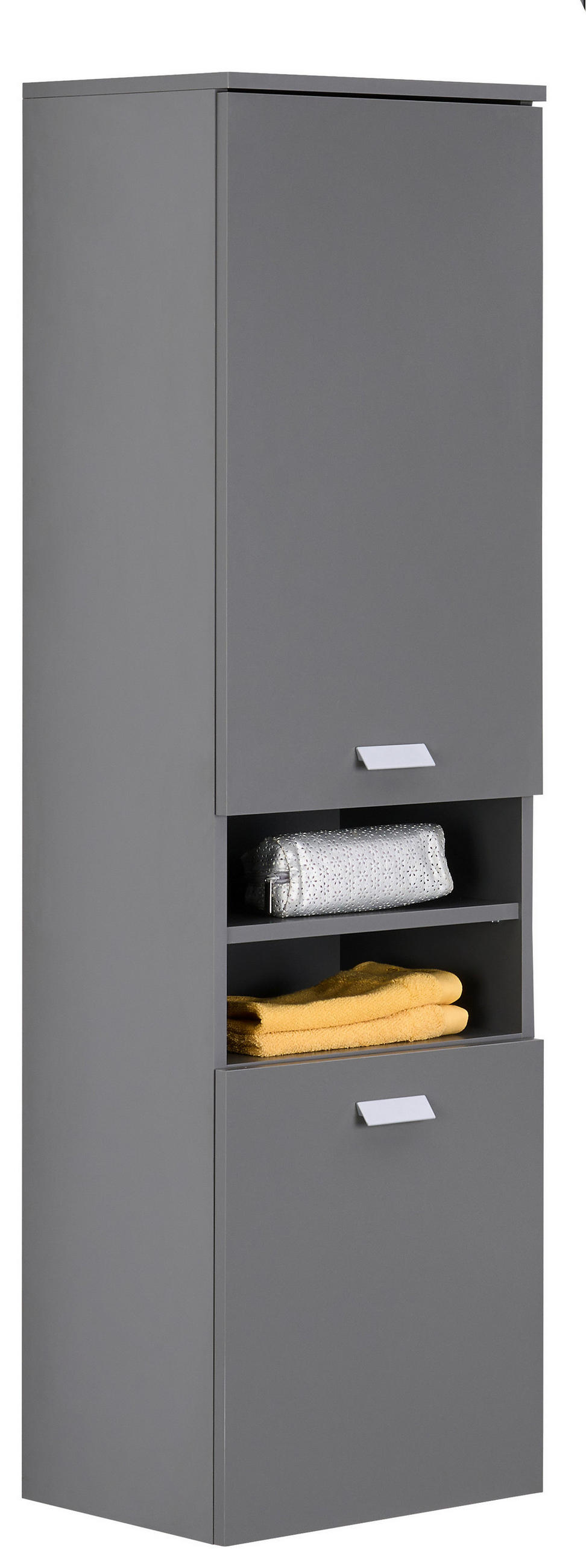 Dulap Mediu 40,3/138,3/32 cm  - argintiu/gri, Modern, metal/material pe bază de lemn (40,3/138,3/32cm) - Stylife