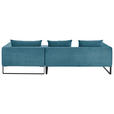 ECKSOFA  in Cord Petrol  284/178 cm  - Petrol/Schwarz, KONVENTIONELL, Textil/Metall (284/178cm) - Hom`in