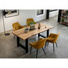 TISCHGRUPPE in Holz, Metall, Textil Naturfarben, Senfgelb  - Senfgelb/Naturfarben, MODERN, Holz/Textil (160/85/76,5cm) - Livetastic