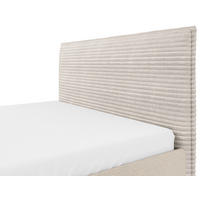 POLSTERBETT gepolstertes Kopfteil, Lattenrost, Bettkasten 160/200 cm  in Naturfarben  - Schwarz/Naturfarben, MODERN, Holz/Textil (160/200cm) - MID.YOU