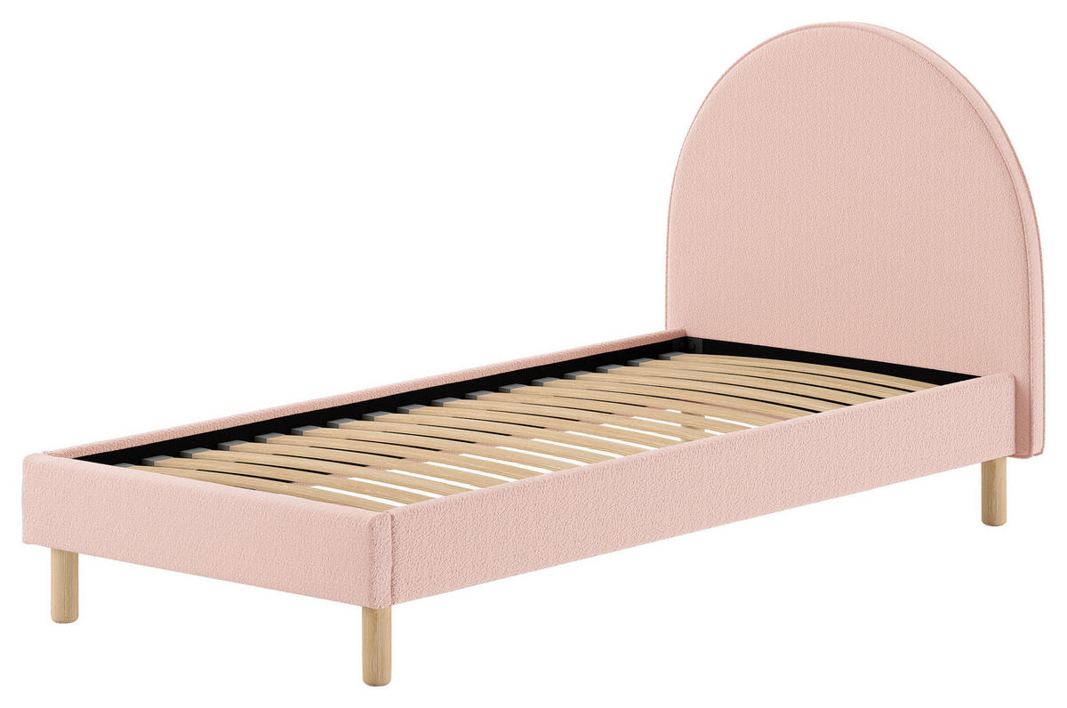 KINDER-/JUNIORBETT - Naturfarben/Rosa, ROMANTIK / LANDHAUS, Holz/Textil (90/200cm) - MID.YOU