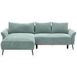 ECKSOFA in Chenille Mintgrün  - Schwarz/Mintgrün, KONVENTIONELL, Textil/Metall (164/255cm) - Carryhome