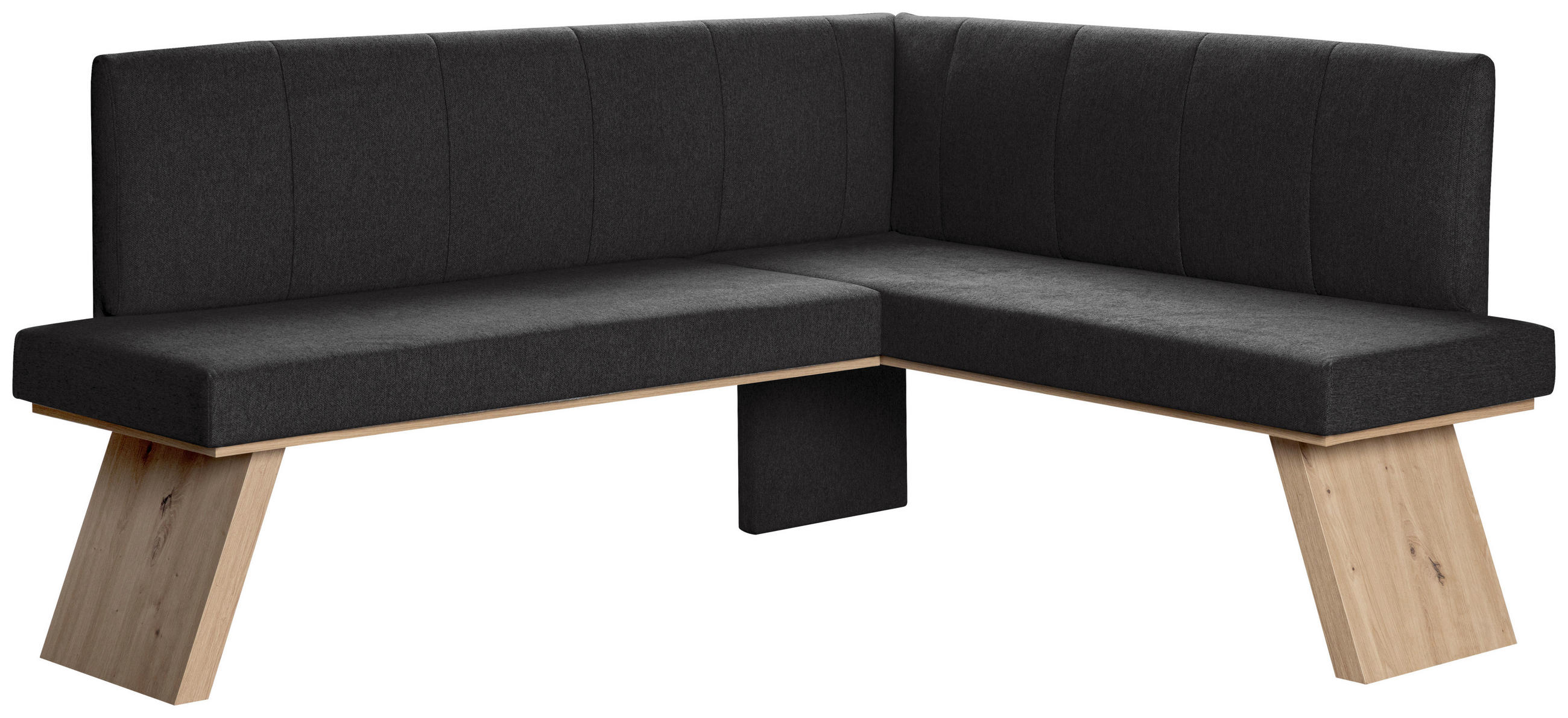 ECKBANK 160/140 cm Webstoff Schwarz   - Eichefarben/Schwarz, KONVENTIONELL, Textil (160/140cm)