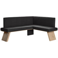 ECKBANK 160/140 cm Webstoff Schwarz   - Eichefarben/Schwarz, KONVENTIONELL, Textil (160/140cm)