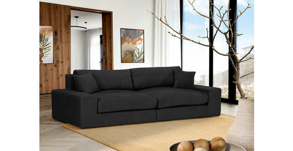 BIGSOFA Struktur, Bouclé Anthrazit  - Greige/Anthrazit, MODERN, Kunststoff/Textil (240/76/125cm) - Landscape