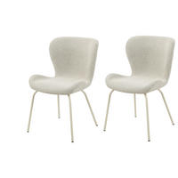 STUHL-SET 2 Stück  in Stahl Webstoff  - Beige/Creme, MODERN, Textil/Metall (50/83,5/60cm) - MID.YOU