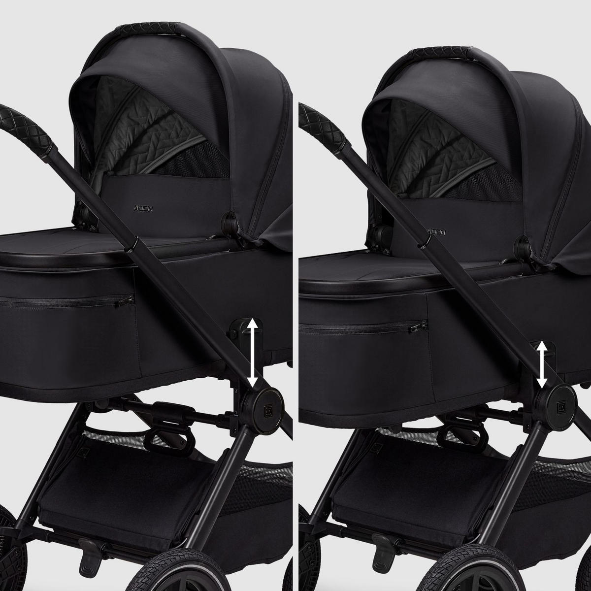 KINDERWAGENSET  GIO FOLD SET AIR  onyx  - Schwarz, Basics, Textil/Metall (120/58/92cm) - Moon Edition