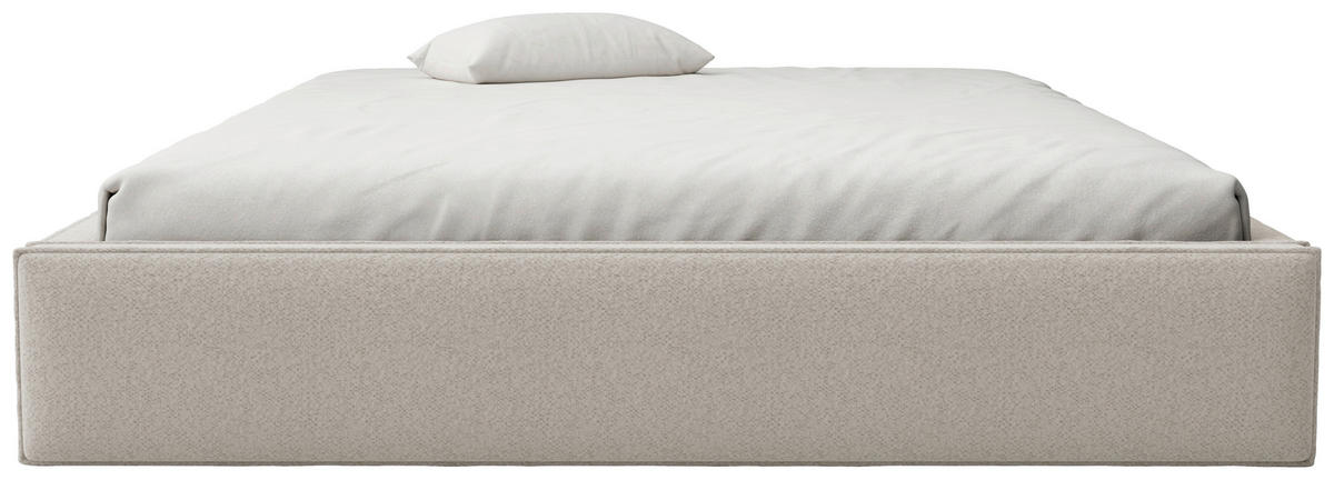 POLSTERBETT 120/200 cm,  in Beige, Lattenrost, Bettkasten,  - Beige/Schwarz, Design, Holz/Textil (120/200cm) - Chameo