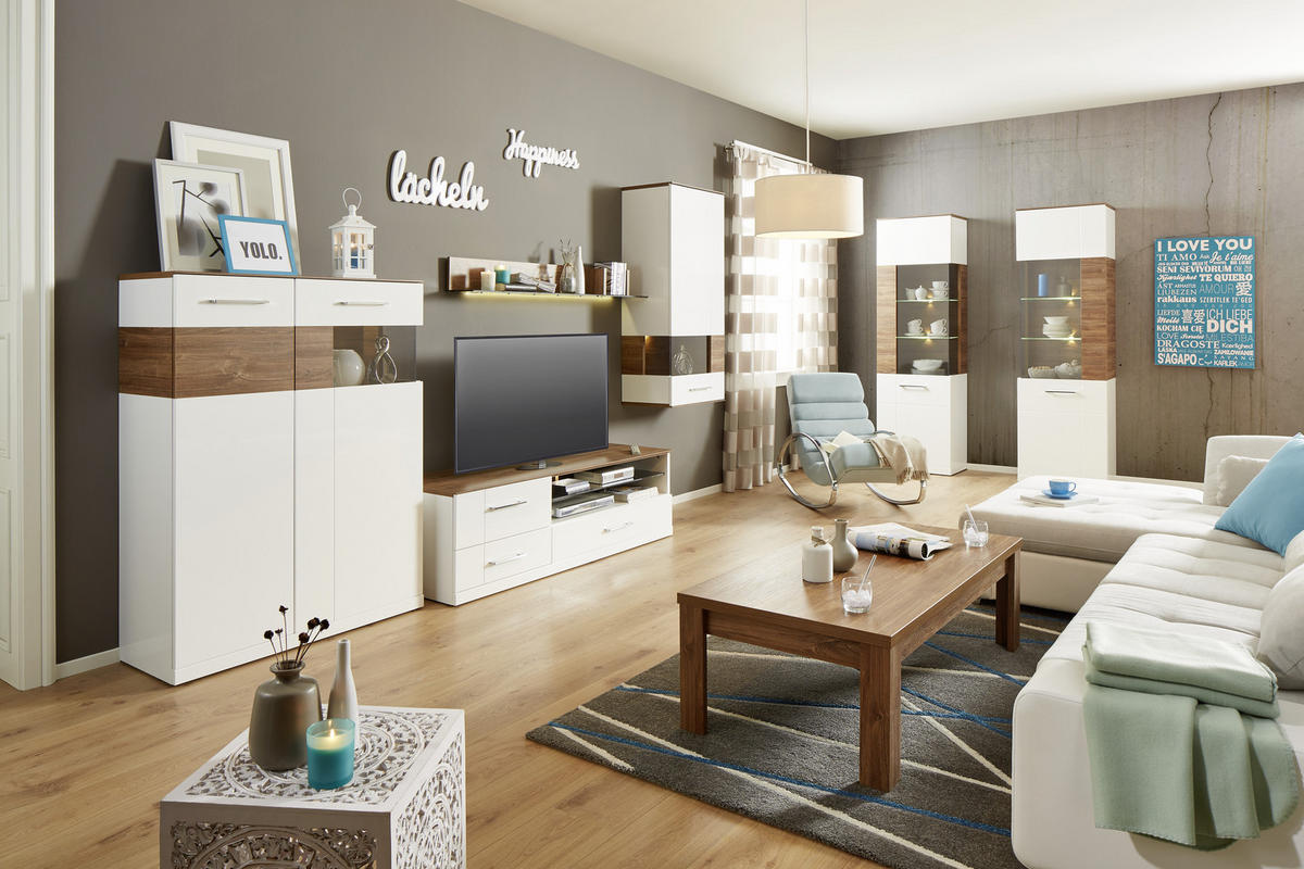 VÄGGHÄNGD MODUL i vit   - vit, Design, trä (60/133/37cm) - Premium Living
