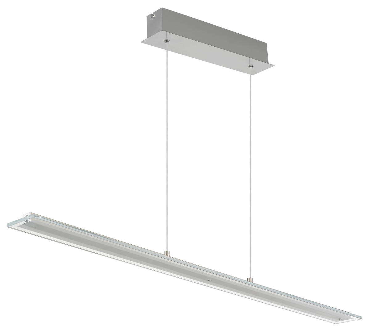 LED-HÄNGELEUCHTE 115/9/150 cm  - Klar/Nickelfarben, Design, Glas/Metall (115/9/150cm) - Globo