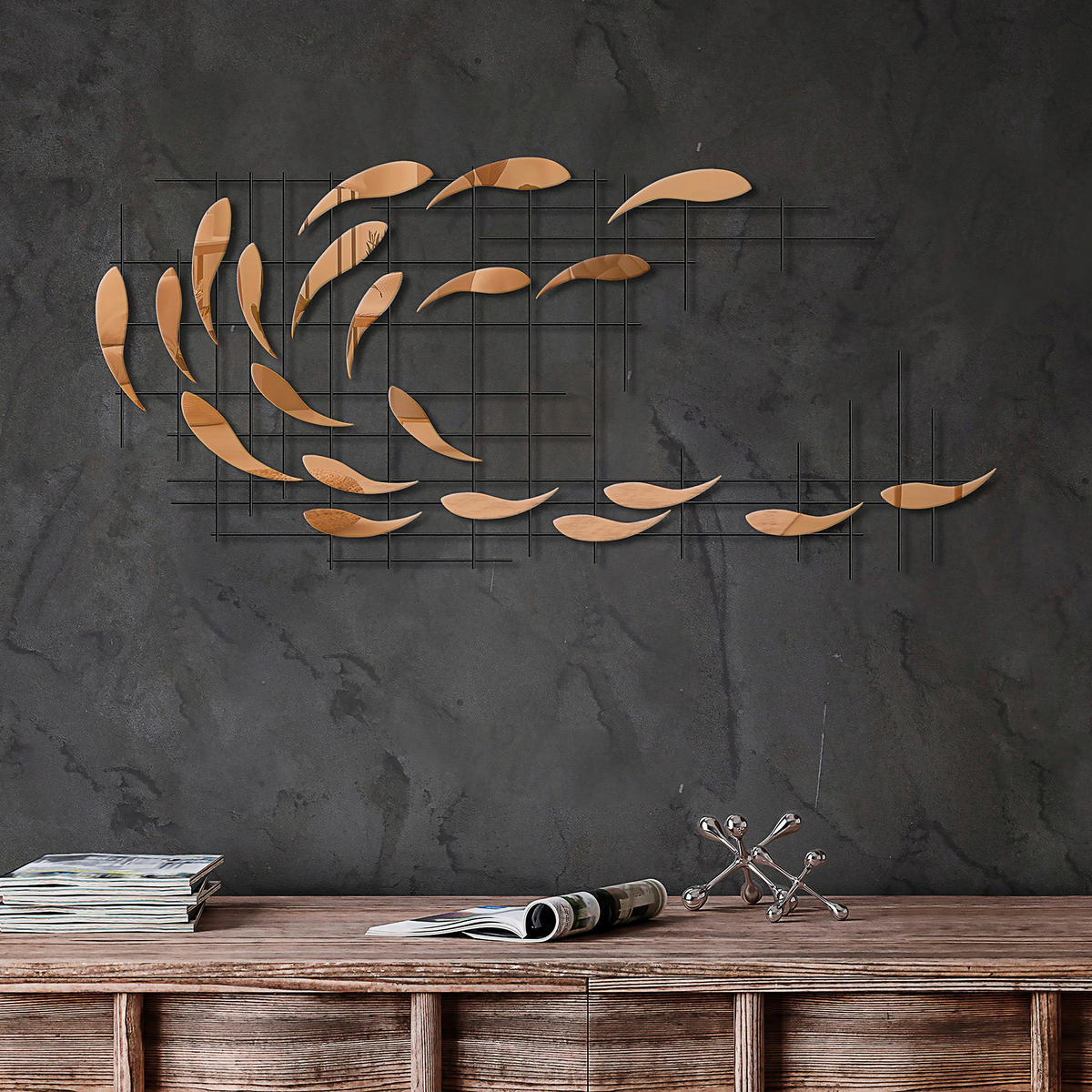 METALLBILD  - Multicolor, Basics, Metall (100/45cm)