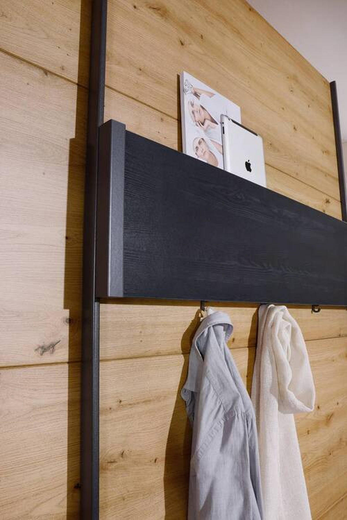 HÄNGEELEMENTSchwarz   - Schwarz, Modern, Holzwerkstoff (114/37/6cm) - Rauch Möbel