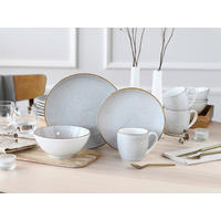 KOMBISERVICE 16-teilig 4 Personen Weiß, Hellgrau Vintage Nature  - Hellgrau/Weiß, Basics, Keramik - Creatable