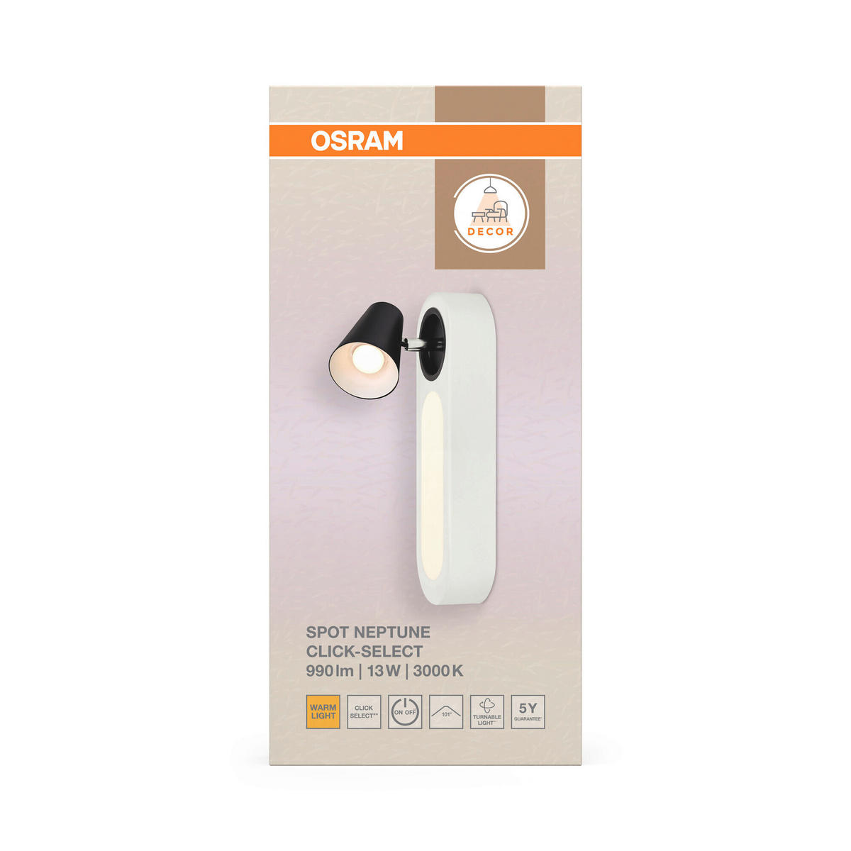 LED-WANDLEUCHTE 9/13,7/30 cm   - Weiß, Design, Kunststoff/Metall (9/13,7/30cm) - Osram