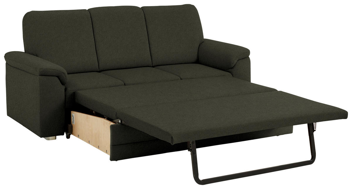 3-SITZER-SOFA Chenille Dunkelgrün  - Dunkelgrün/Alufarben, Konventionell, Textil/Metall (208/96/89cm) - Beldomo Comfort