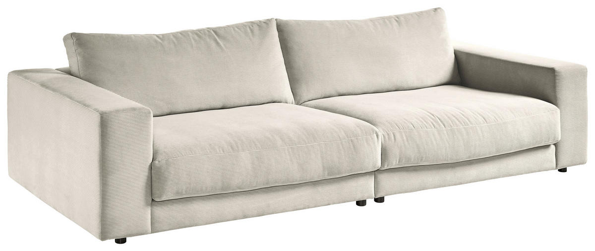 3-SITZER-SOFA in Cord Naturfarben  - Schwarz/Naturfarben, Design, Kunststoff/Textil (290/86/127cm) - Lomoco
