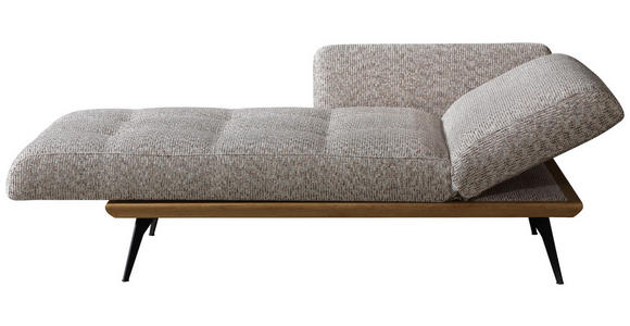 RÉCAMIERE  in Flachgewebe Beigebraun  - Beigebraun/Schwarz, Design, Holz/Textil (180/85/106cm) - Dieter Knoll