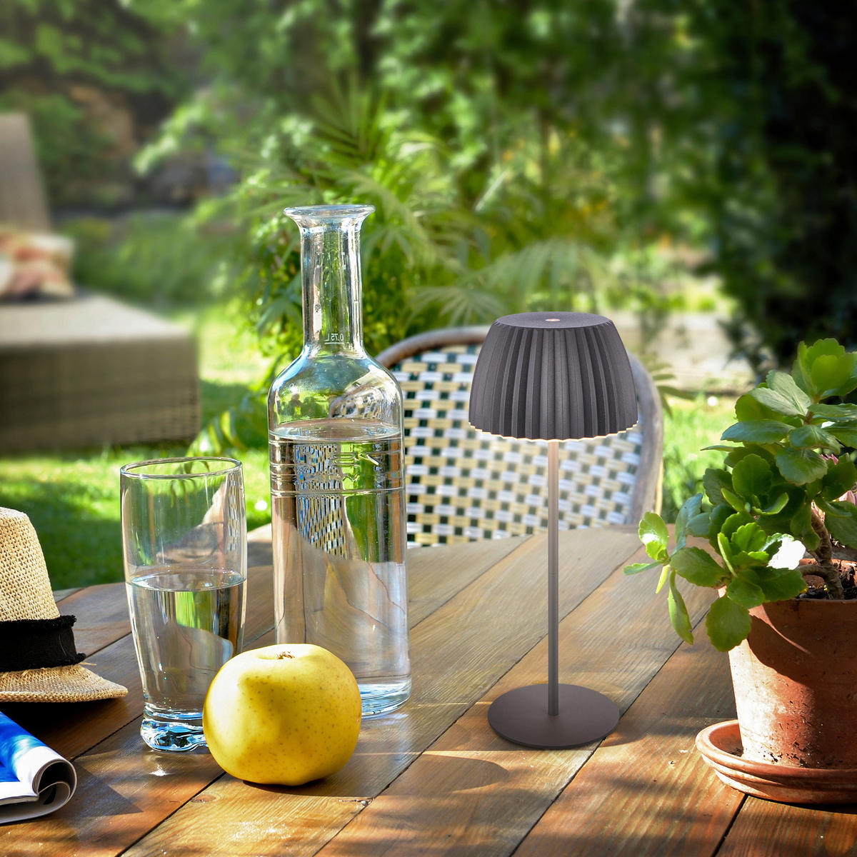 AKKU-TISCHLEUCHTE 14,5/36,5 cm  - Schwarz, Basics, Kunststoff/Metall (14,5/36,5cm)