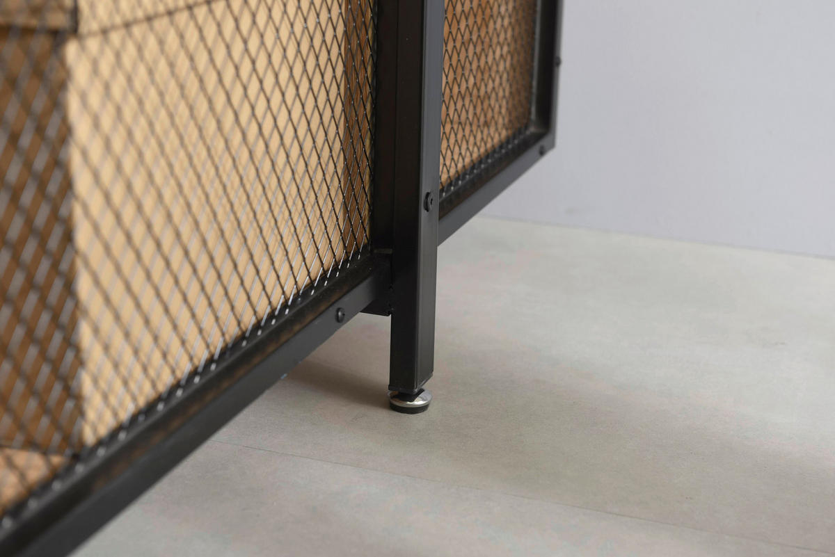 REGAL  120/180/30 cm Naturfarben, Schwarz  - Schwarz/Naturfarben, Design, Holzwerkstoff/Metall (120/180/30cm) - Livetastic