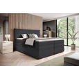 BOXSPRINGBETT 180/200 cm  in Dunkelgrau  - Dunkelgrau/Schwarz, Design, Kunststoff/Textil (180/200cm) - Esposa