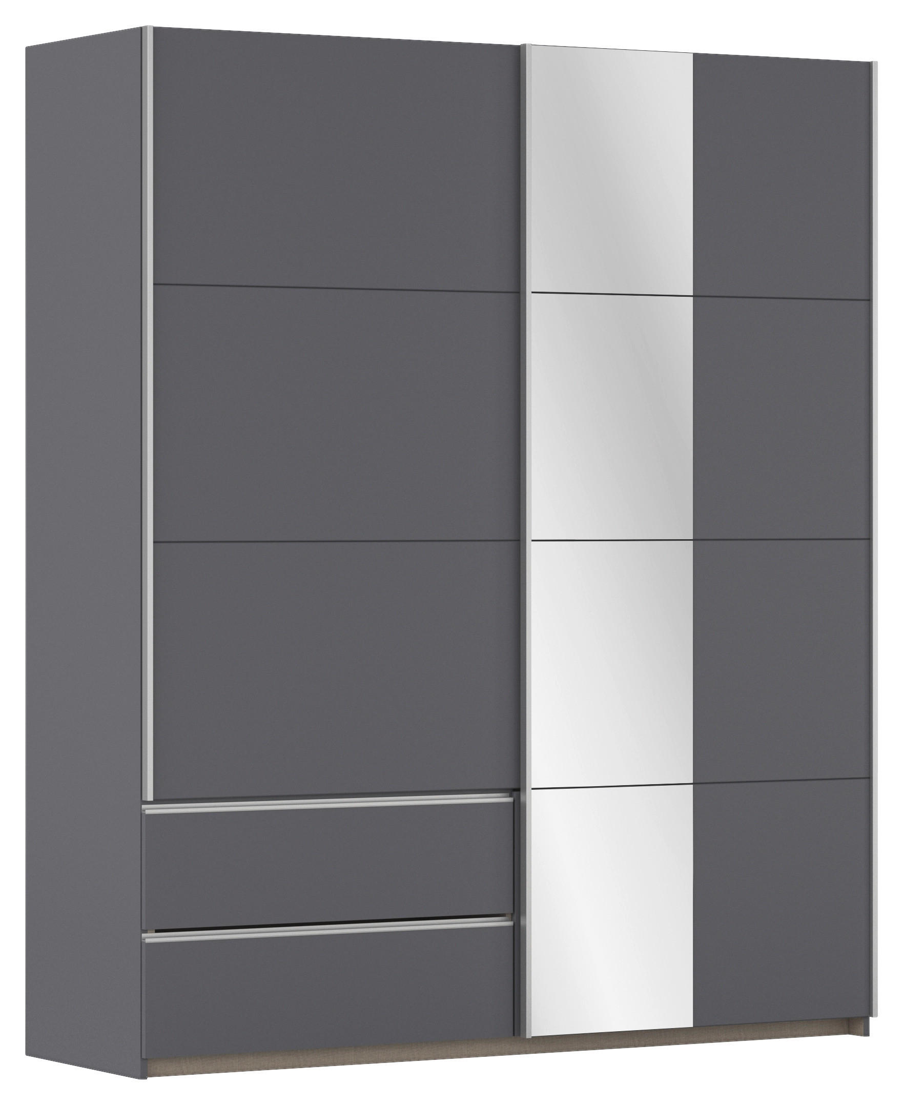 SCHWEBETÜRENSCHRANK 175/210/59 cm 2-türig Grau  - Alufarben/Grau, MODERN, Holzwerkstoff (175/210/59cm) - Rauch Möbel