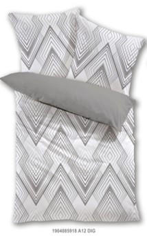 LENJERIE DE PAT CU DOUĂ FEȚE 220/200 cm  - gri, Design, textil (220/200cm) - Novel