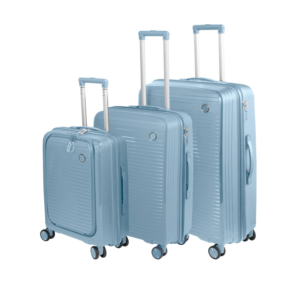 SET VALIZE DE CĂLĂTORIE - albastru deschis, Design, plastic/metal - Novel