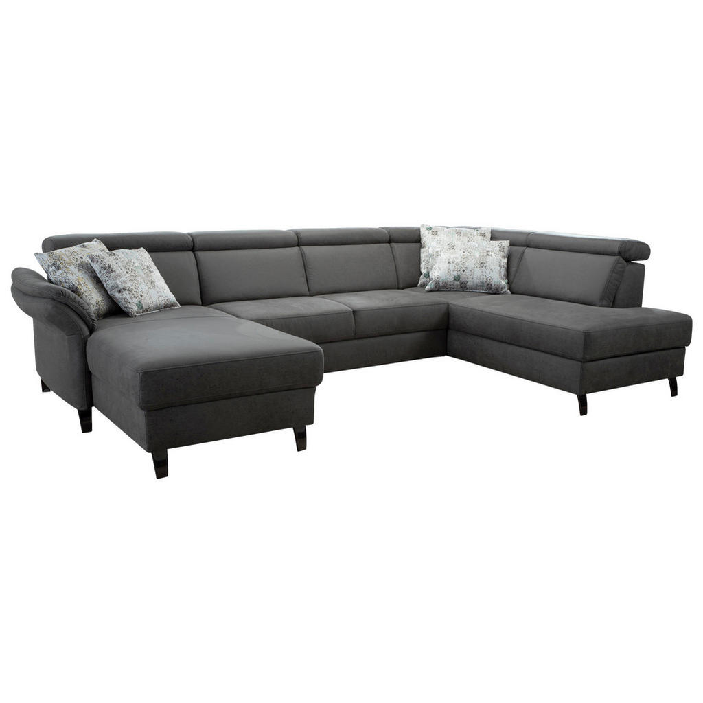 Thumbnail - Sit & More Wohnlandschaft, Anthrazit, Textil, 7,5-Sitzer, Ottomane rechts, U-Form, 317x193 cm, Goldenes M, Oeko-Tex® Sta...